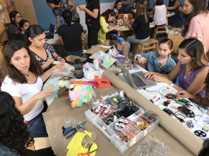 Student and teachers in a makerspace